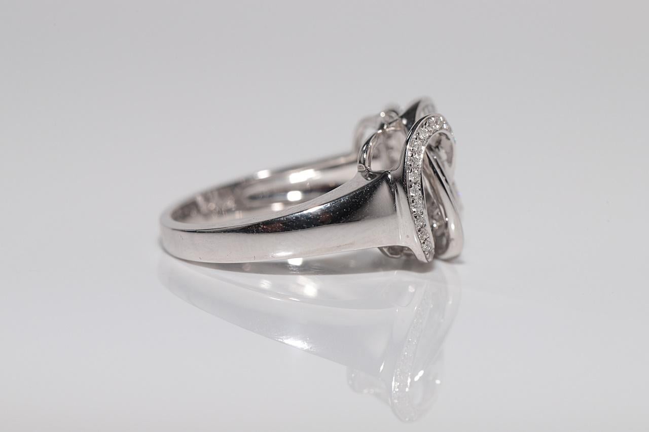 Vintage CIRCA 1990er Jahre 18k Gold natürlichen Diamanten dekoriert Kreis Design Ring im Angebot 3