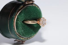 Vintage Circa 1990s 18k Gold Natural Diamond Decorated Cocktail Design Ring