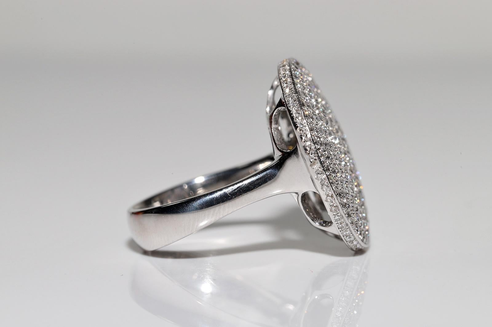 Vintage Circa 1990s 18k Gold Natural Diamond Decorated Cocktail Ring For Sale 6