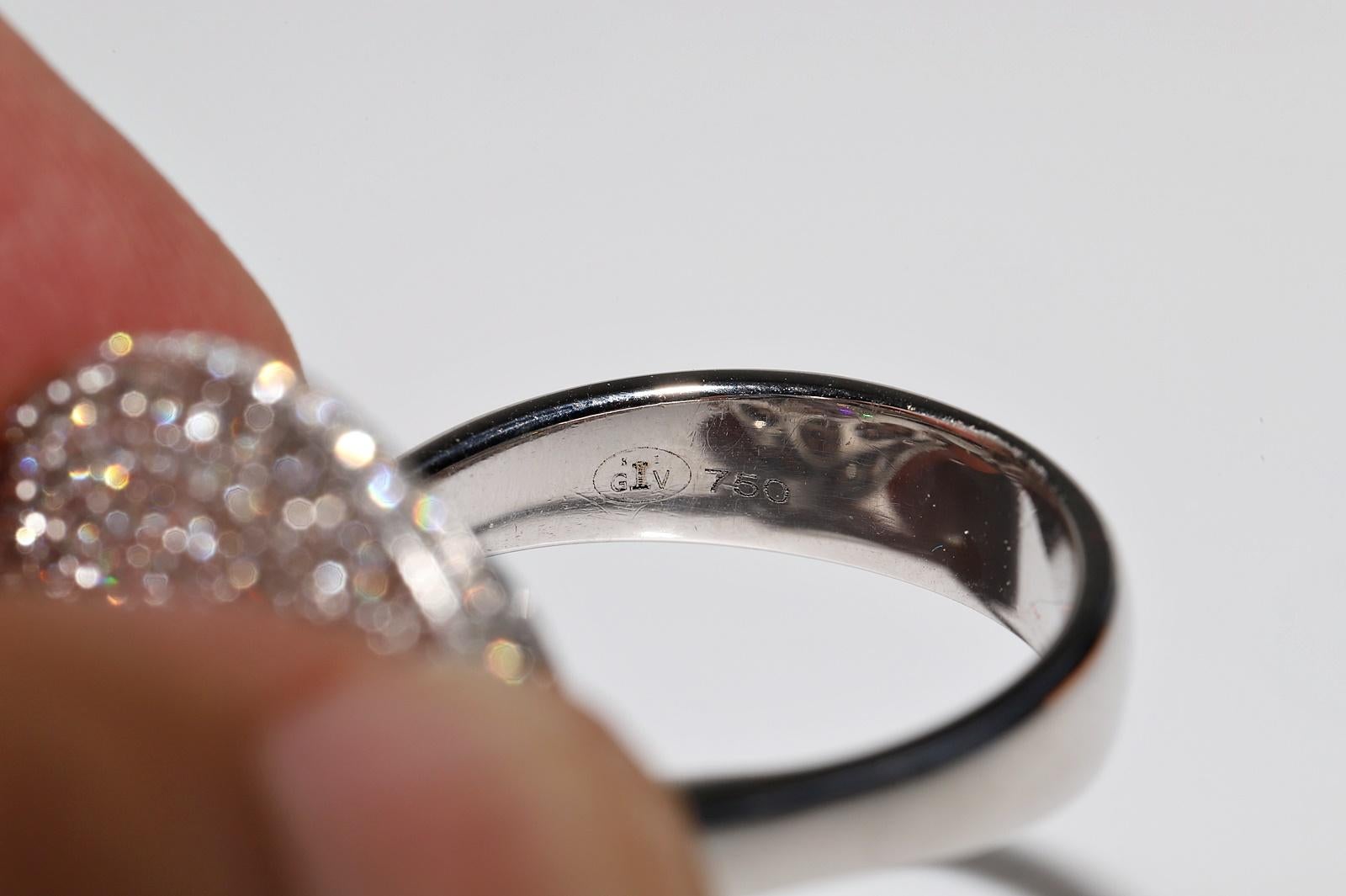 Vintage Circa 1990s 18k Gold Natural Diamond Decorated Cocktail Ring For Sale 9