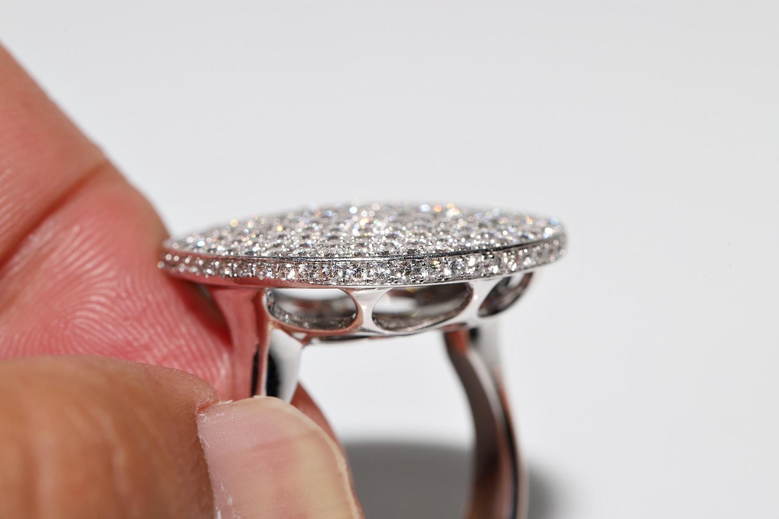 Vintage Circa 1990s 18k Gold Natural Diamond Decorated Cocktail Ring For Sale 10