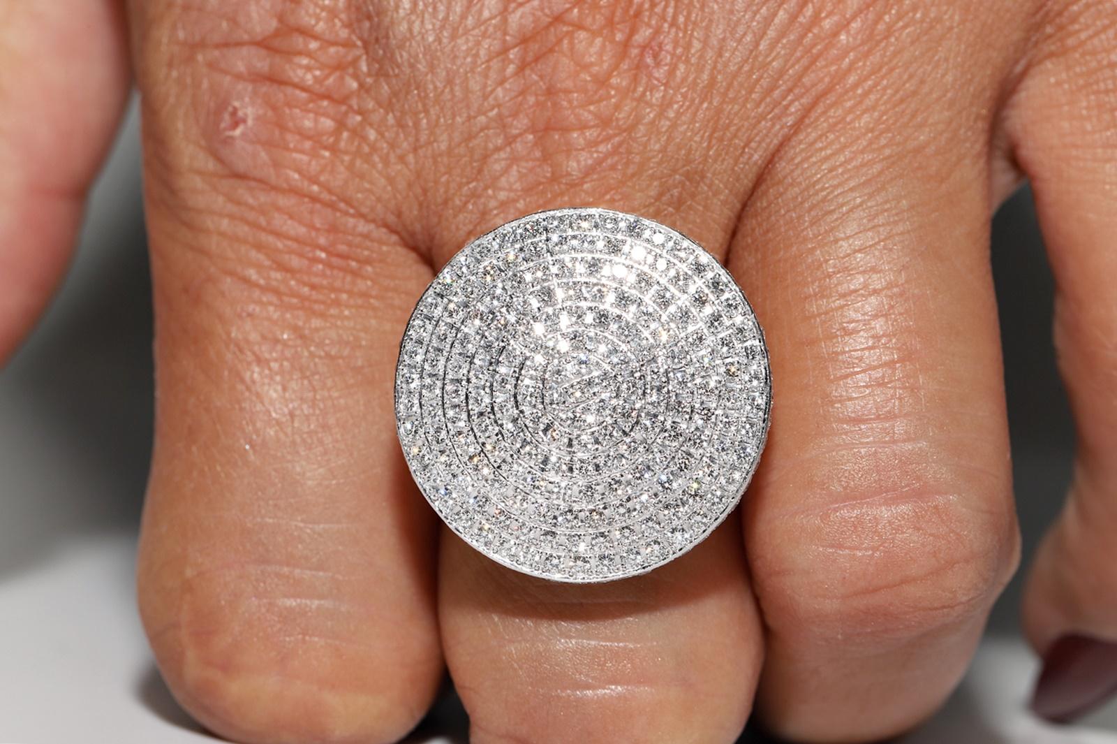 Brilliant Cut Vintage Circa 1990s 18k Gold Natural Diamond Decorated Cocktail Ring For Sale