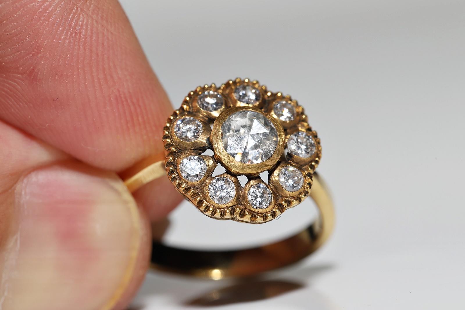 Women's Vintage Circa 1990s 18k Gold Natural Diamond Decorated Cocktail Ring For Sale