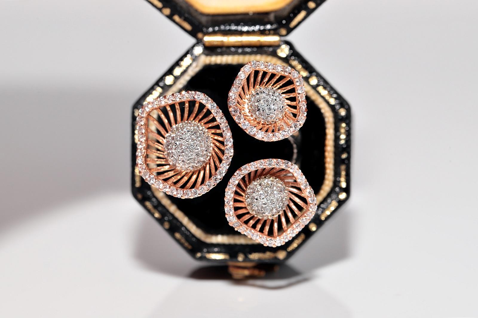 Vintage CIRCA 1990s 18k Gold Natürlicher Diamant Dekorierte Blumen Design Ring Damen im Angebot