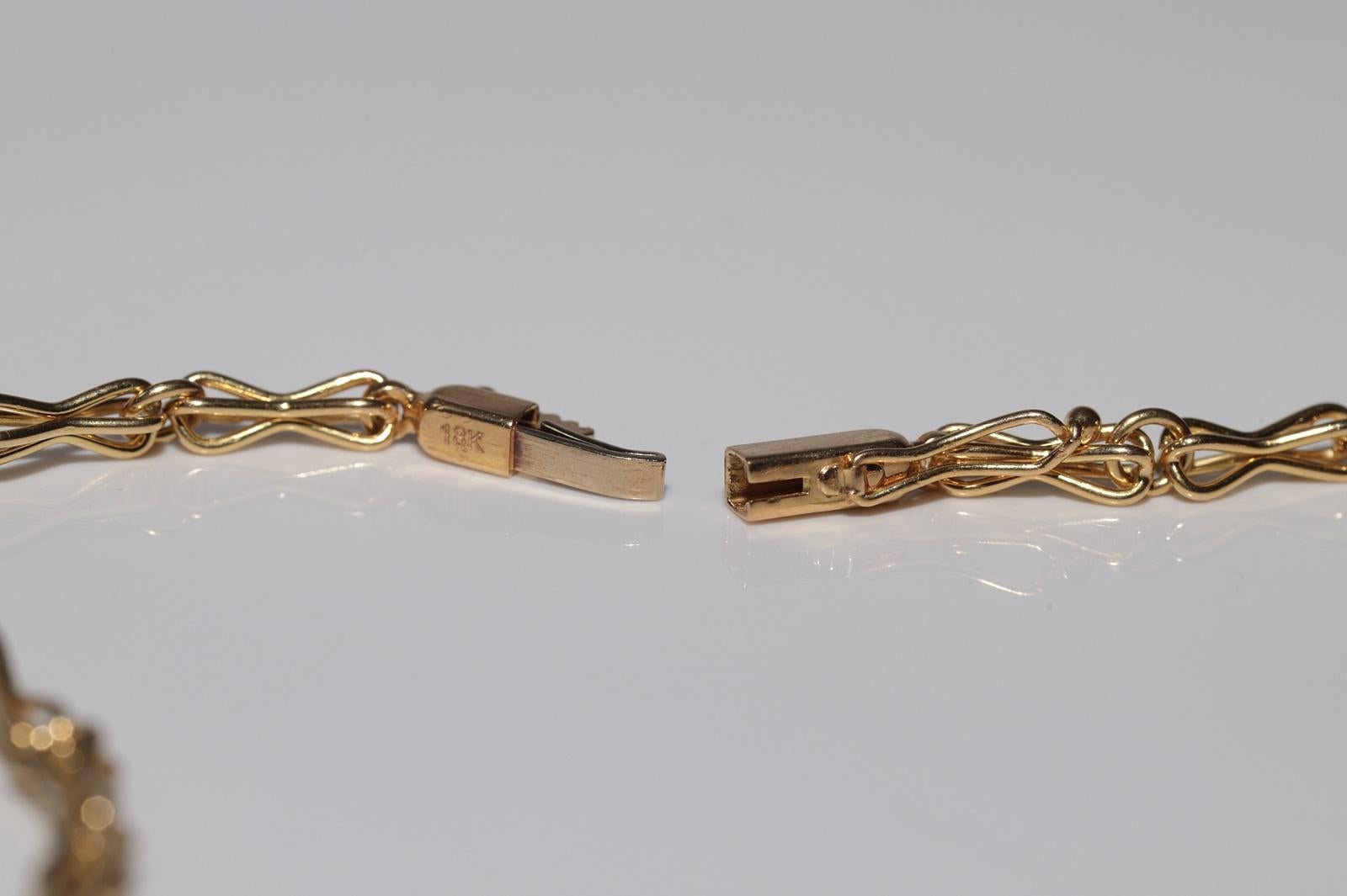 Vintage Circa 1990er Jahre 18k Gold Natürlicher Diamant Dekorierte Blumen Halskette im Angebot 4