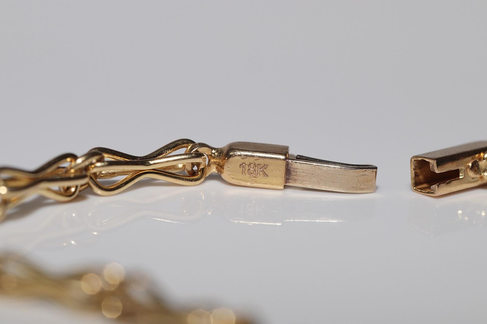 Vintage Circa 1990er Jahre 18k Gold Natürlicher Diamant Dekorierte Blumen Halskette im Angebot 5