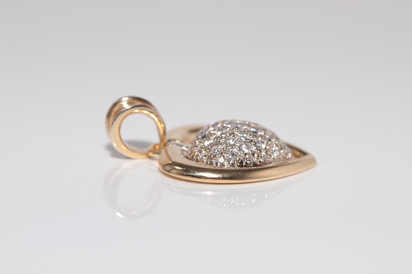 Vintage CIRCA 1990er Jahre 18k Gold natürlichen Diamanten verziert Herz-Anhänger Damen im Angebot