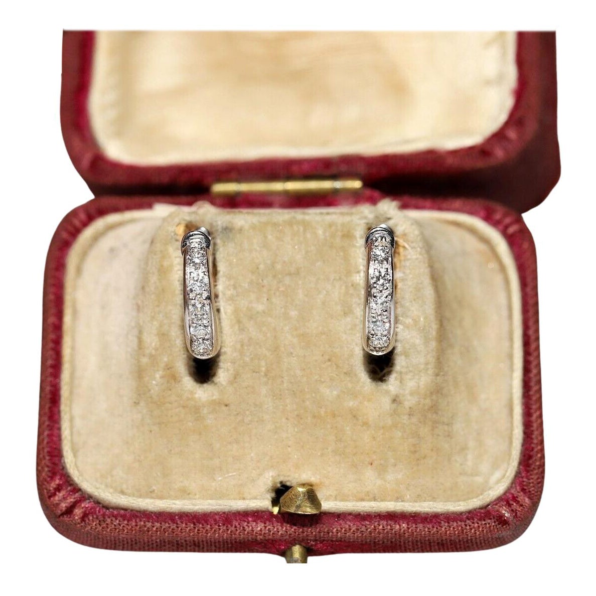 Vintage By, anni 
90, oro 18k, diamanti naturali decorati, orecchini a cerchio