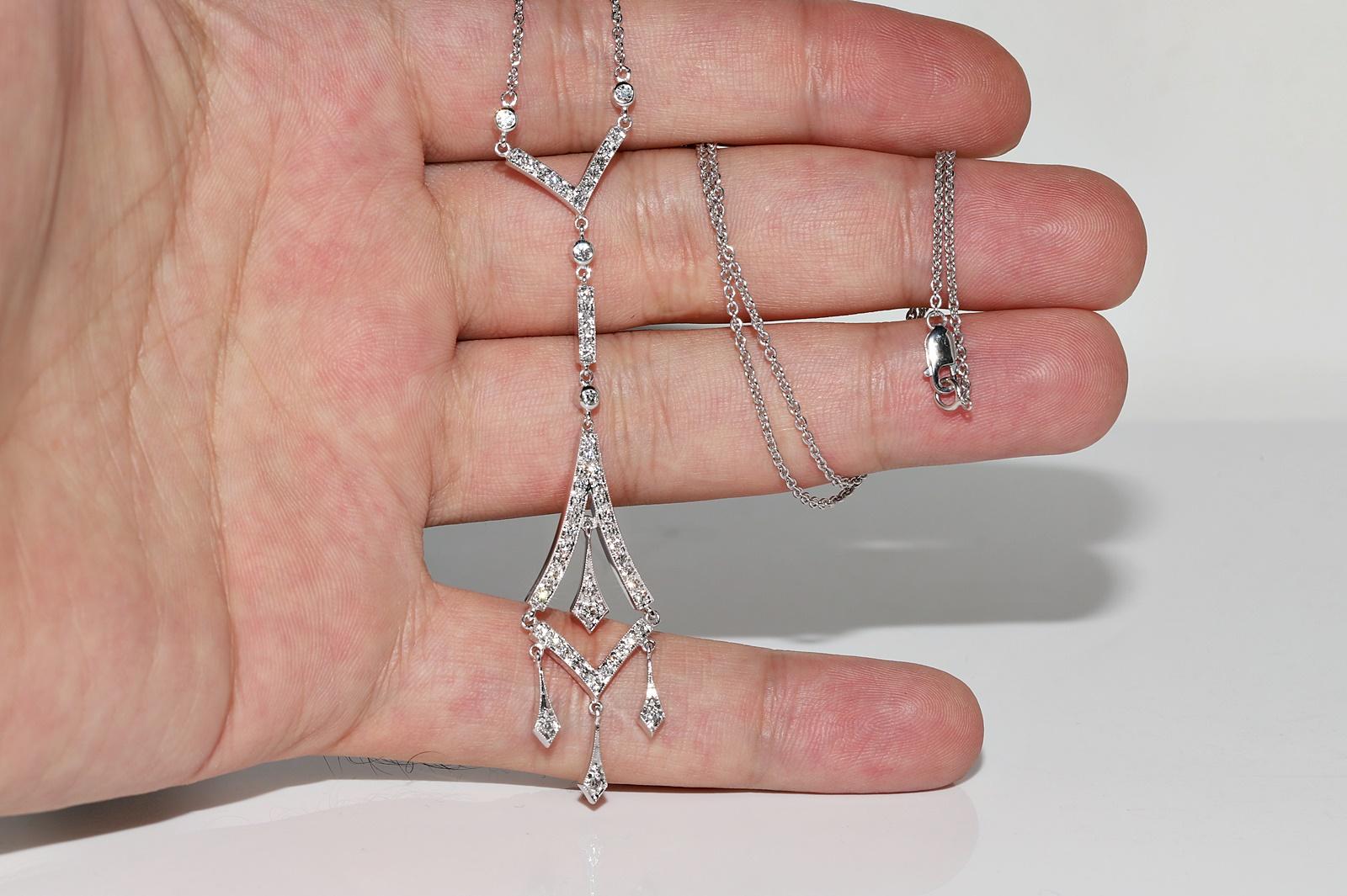 Vintage Circa 1990er Jahre 18k Gold Natürlicher Diamant Dekorierte Vintage-Halskette im Angebot 6
