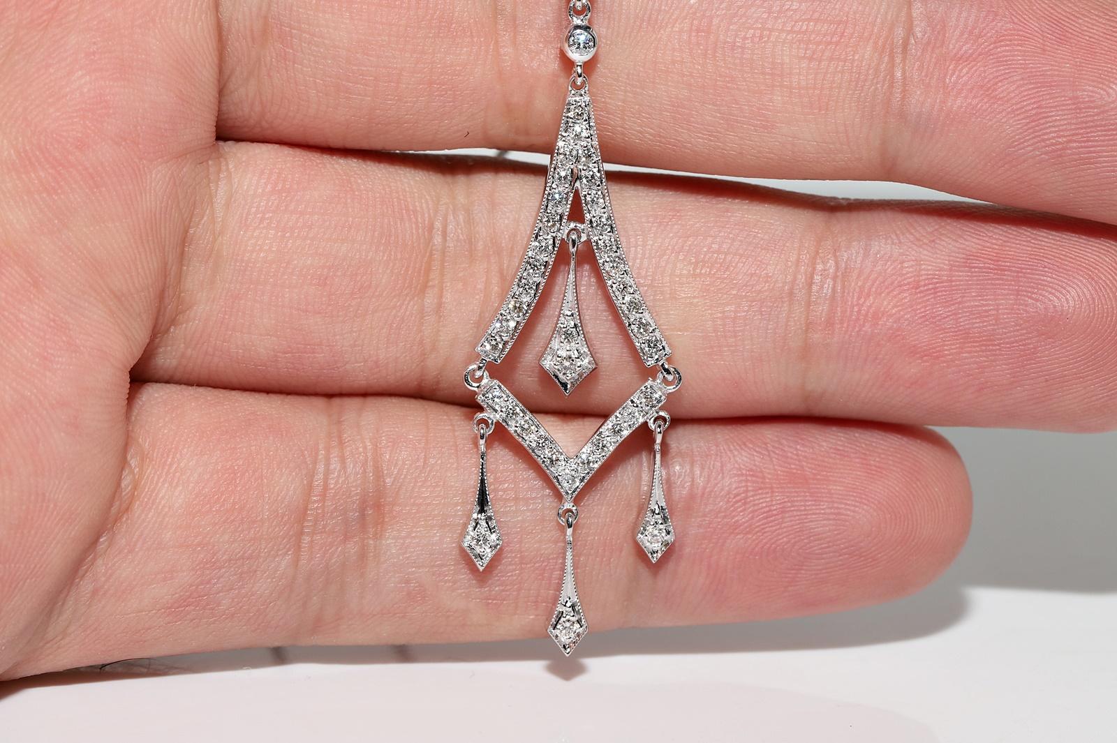 Vintage Circa 1990er Jahre 18k Gold Natürlicher Diamant Dekorierte Vintage-Halskette im Angebot 2