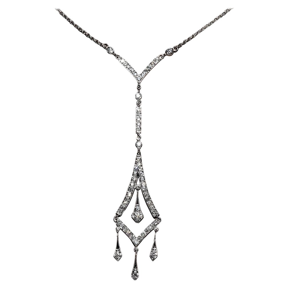 Collana decorata con diamanti naturali in oro 18 carati, vintage CIRCA gli anni
90