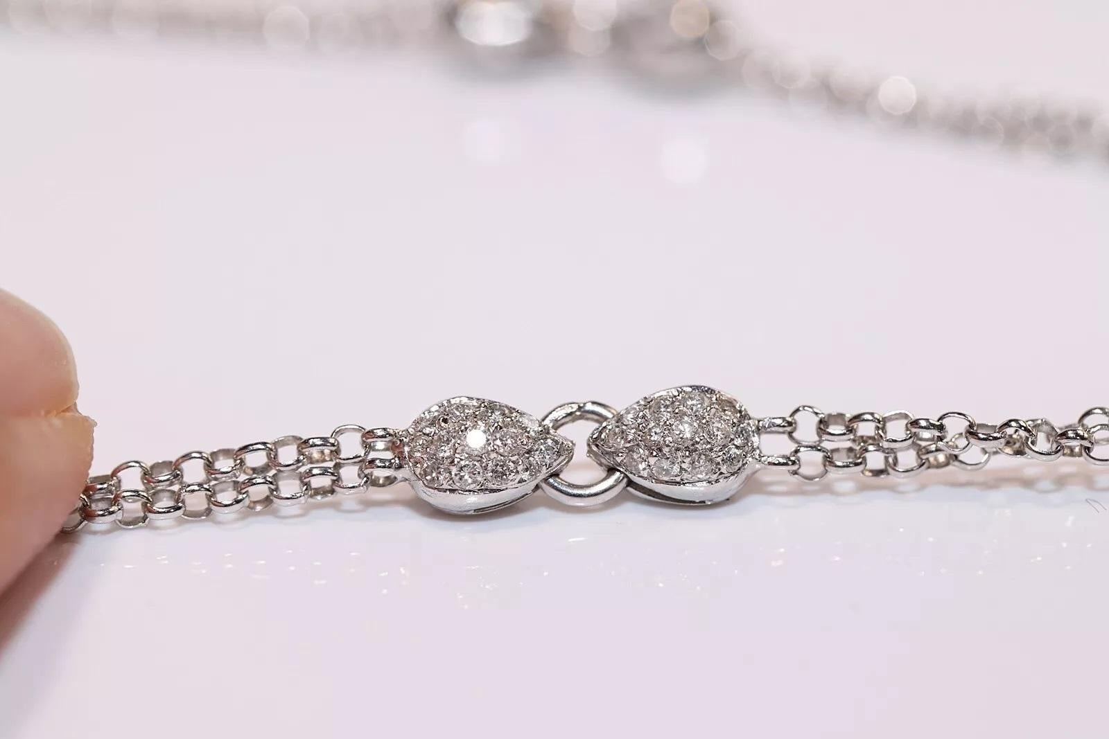 Vintage CIRCA 1990er Jahre 18k Gold natürlichen Diamanten dekoriert Anhänger Halskette im Angebot 4