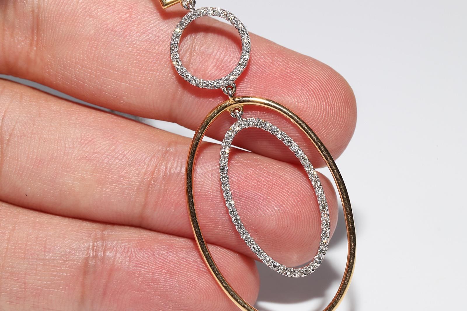 Vintage CIRCA 1990er Jahre 18k Gold natürlichen Diamanten dekoriert Anhänger Halskette im Angebot 4