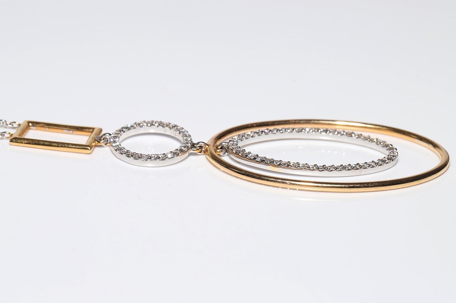 Vintage CIRCA 1990er Jahre 18k Gold natürlichen Diamanten dekoriert Anhänger Halskette im Angebot 5