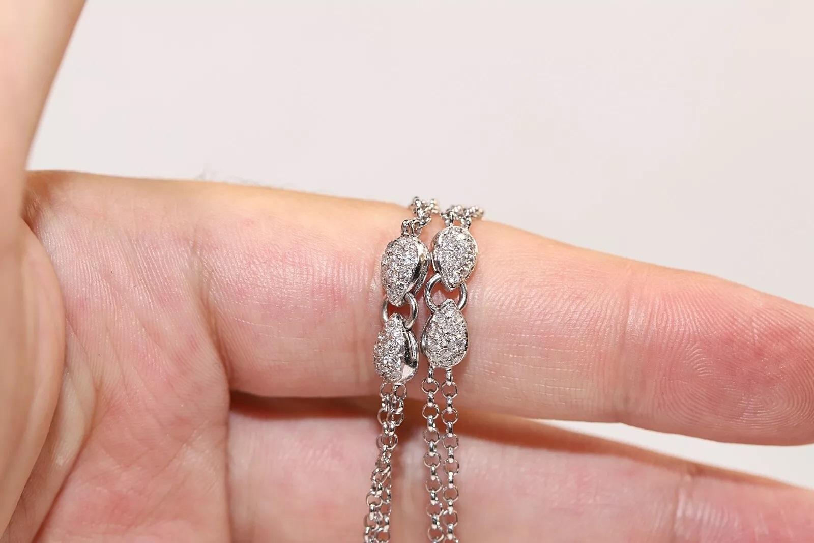 Vintage CIRCA 1990er Jahre 18k Gold natürlichen Diamanten dekoriert Anhänger Halskette im Angebot 6