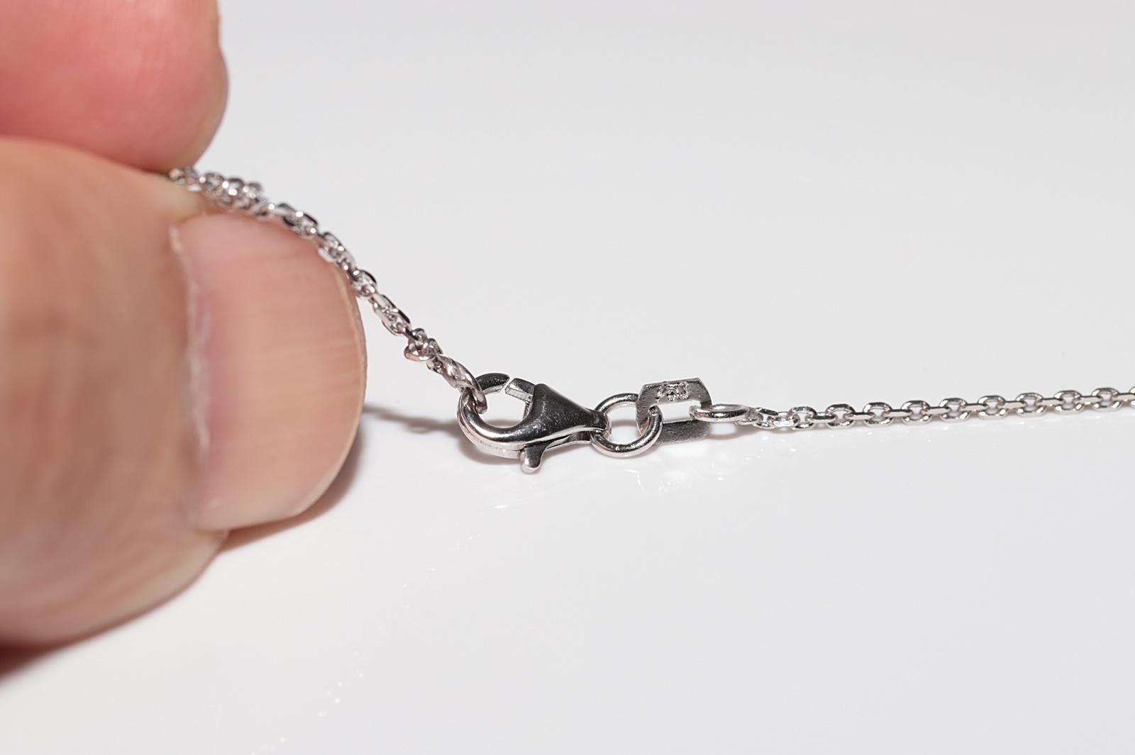 Vintage CIRCA 1990er Jahre 18k Gold natürlichen Diamanten dekoriert Anhänger Halskette im Angebot 6