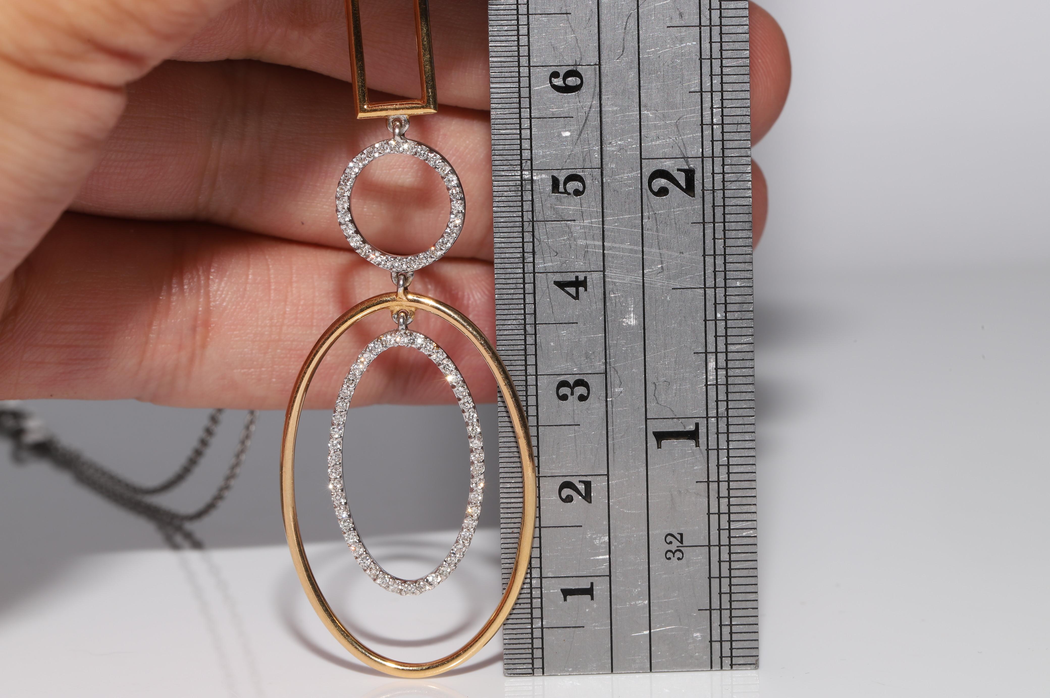 Vintage CIRCA 1990er Jahre 18k Gold natürlichen Diamanten dekoriert Anhänger Halskette im Angebot 8