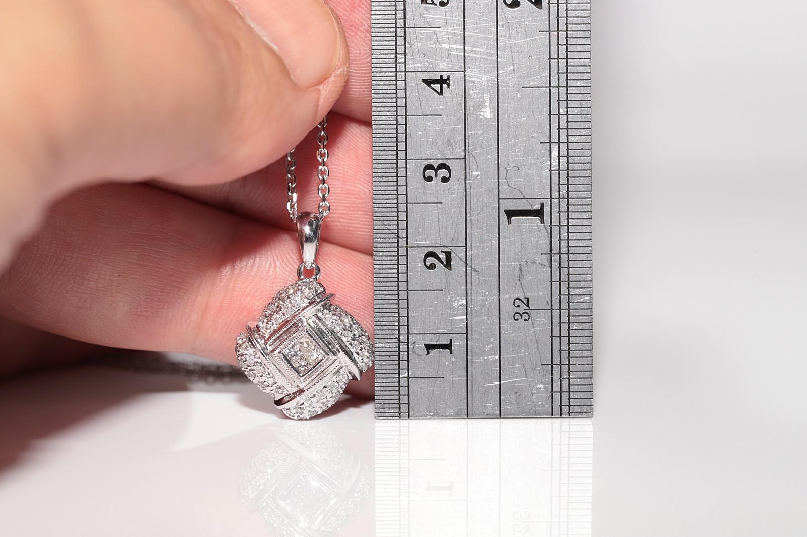 Vintage CIRCA 1990er Jahre 18k Gold natürlichen Diamanten dekoriert Anhänger Halskette im Angebot 8