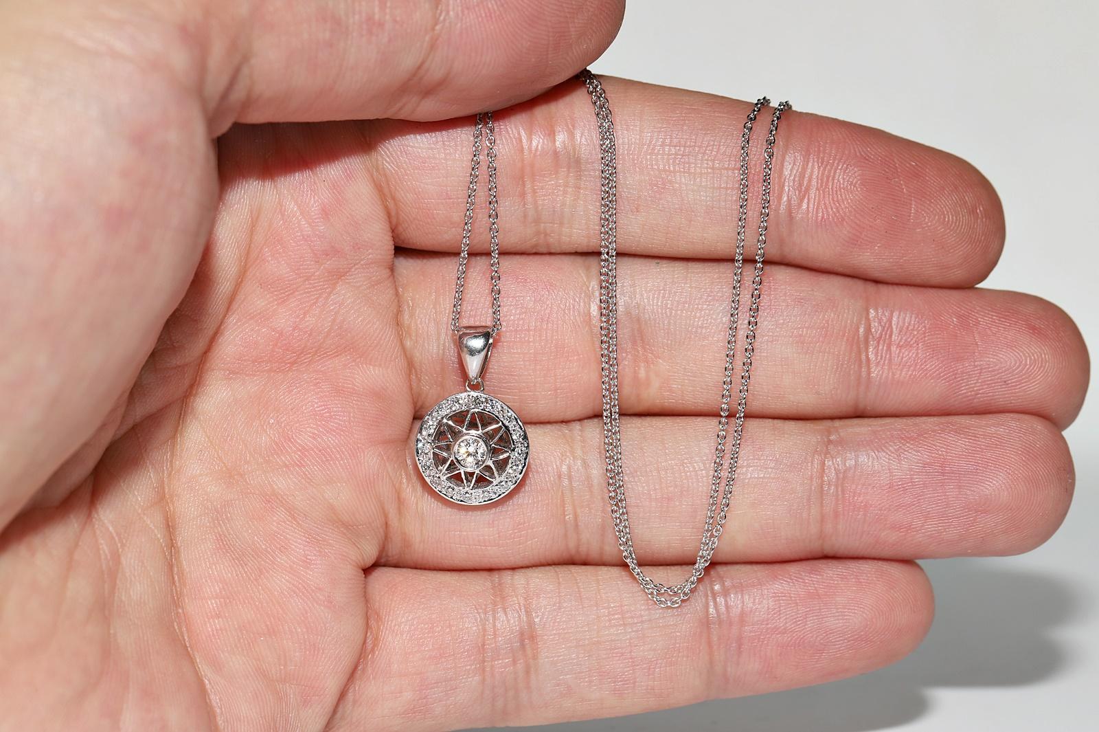 Vintage CIRCA 1990er Jahre 18k Gold natürlichen Diamanten dekoriert Anhänger Halskette im Angebot 10