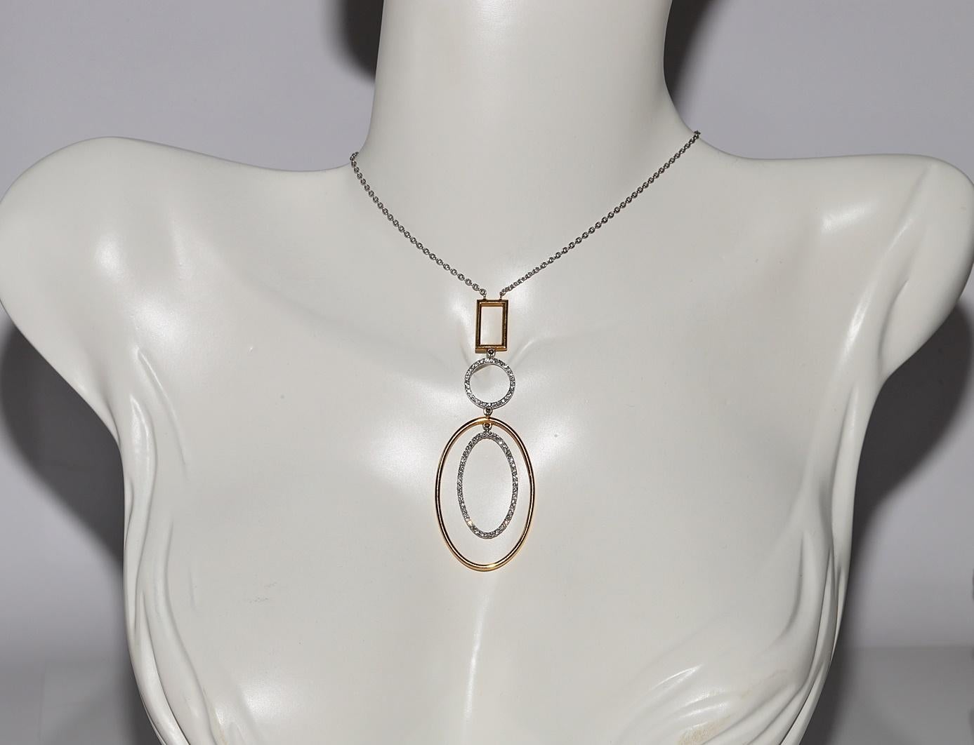 In sehr gutem Zustand.
Das Gesamtgewicht beträgt 9,4 Gramm.
Insgesamt ist Diamant 0,60 ct.
Der Diamant ist G-H Farbe und vvs-vs Klarheit.
Die Gesamtlänge der Kette beträgt 42 cm.
Bitte kontaktieren Sie uns bei Fragen.