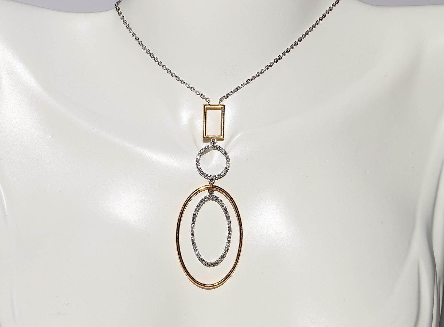 Vintage CIRCA 1990er Jahre 18k Gold natürlichen Diamanten dekoriert Anhänger Halskette (Retro) im Angebot