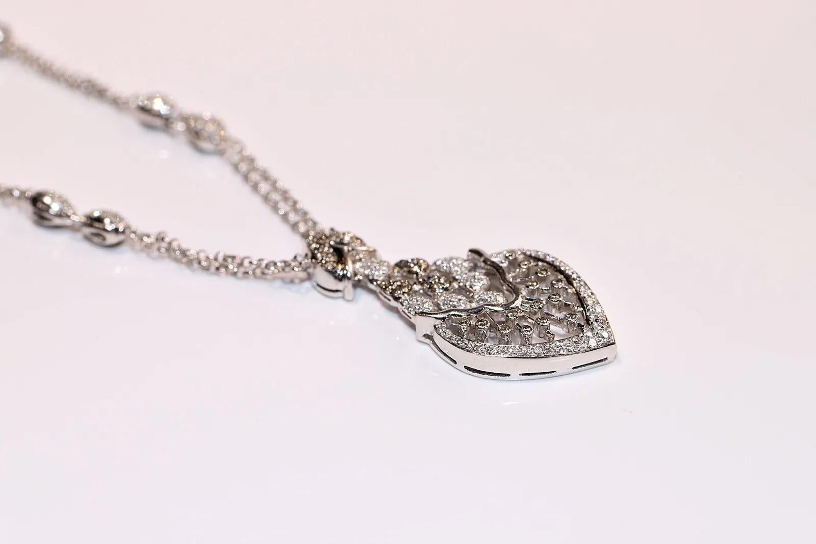 Vintage CIRCA 1990er Jahre 18k Gold natürlichen Diamanten dekoriert Anhänger Halskette im Angebot 3