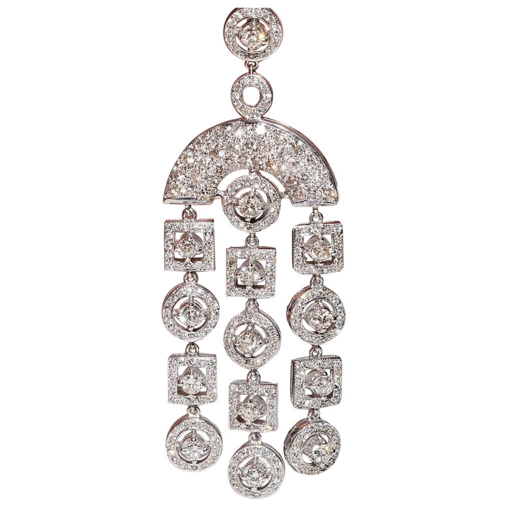 Vintage Circa 1990 Collier pendentif en or 18k orné de diamants naturels