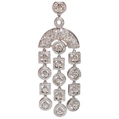 Vintage Circa 1990 Collier pendentif en or 18k orné de diamants naturels