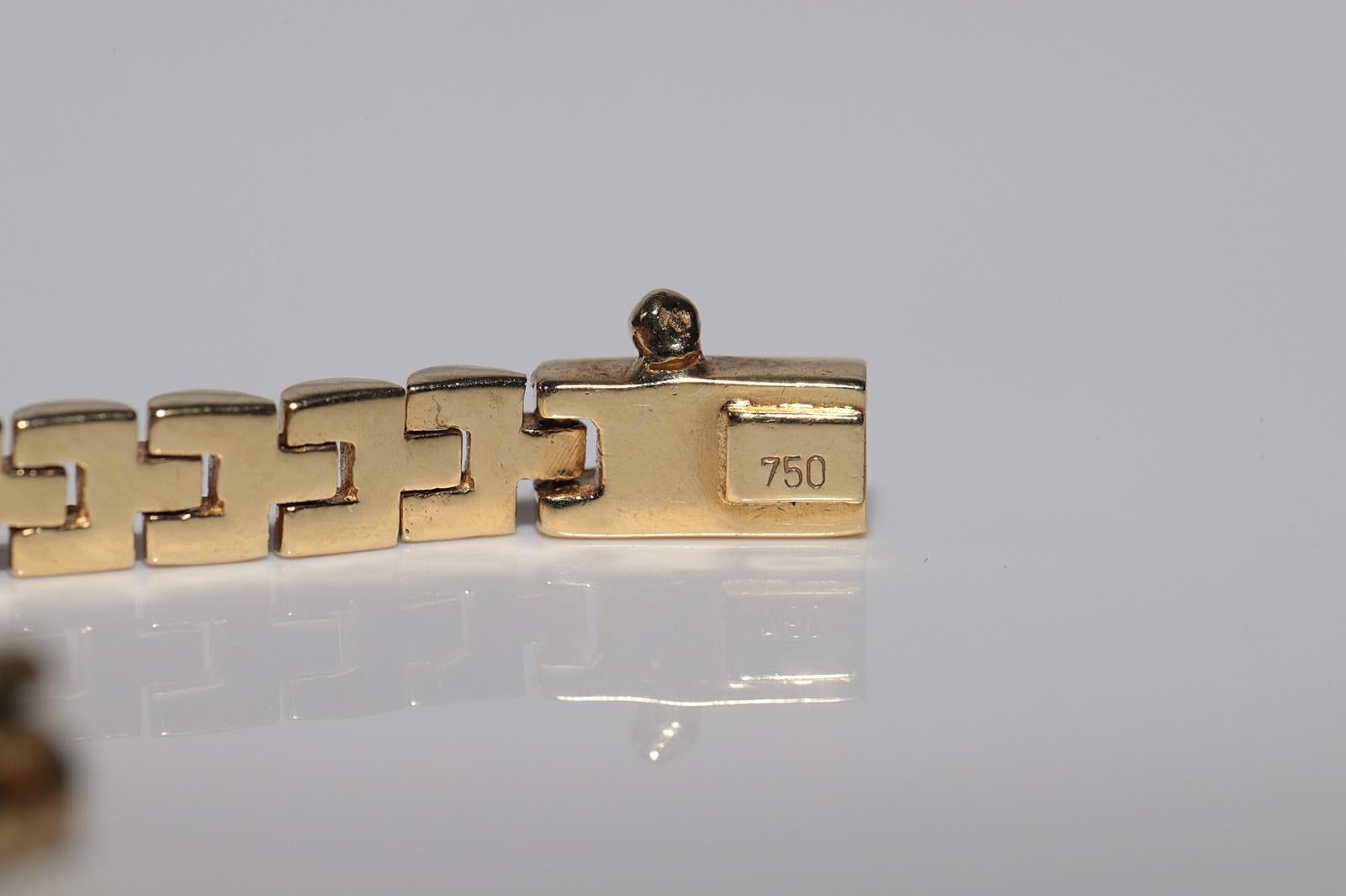 Braccialetto d'oro naturale decorato con diamanti naturali, vintage CIRCA gli anni '90 in vendita 7