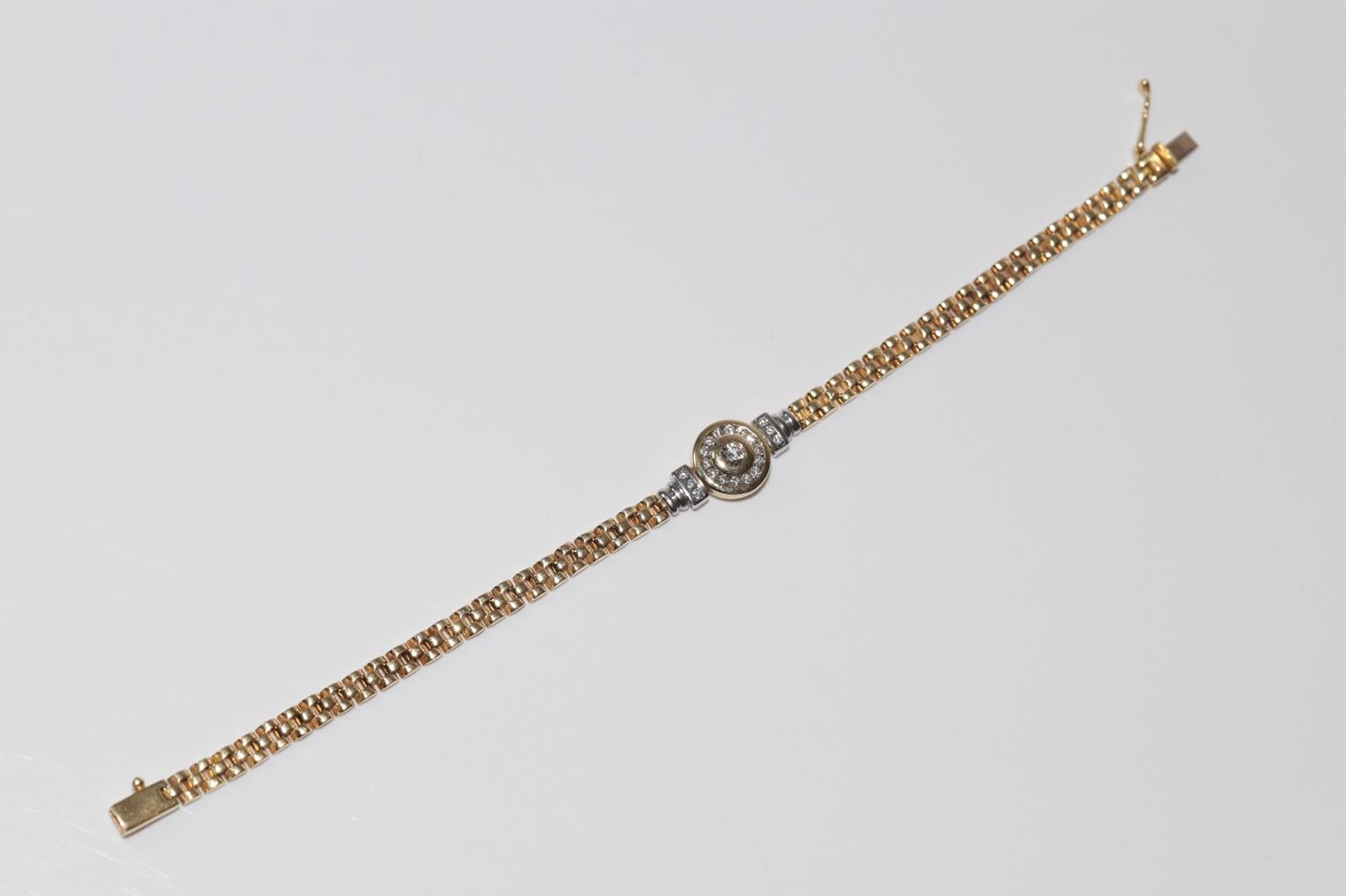 Braccialetto d'oro naturale decorato con diamanti naturali, vintage CIRCA gli anni '90 in vendita 11