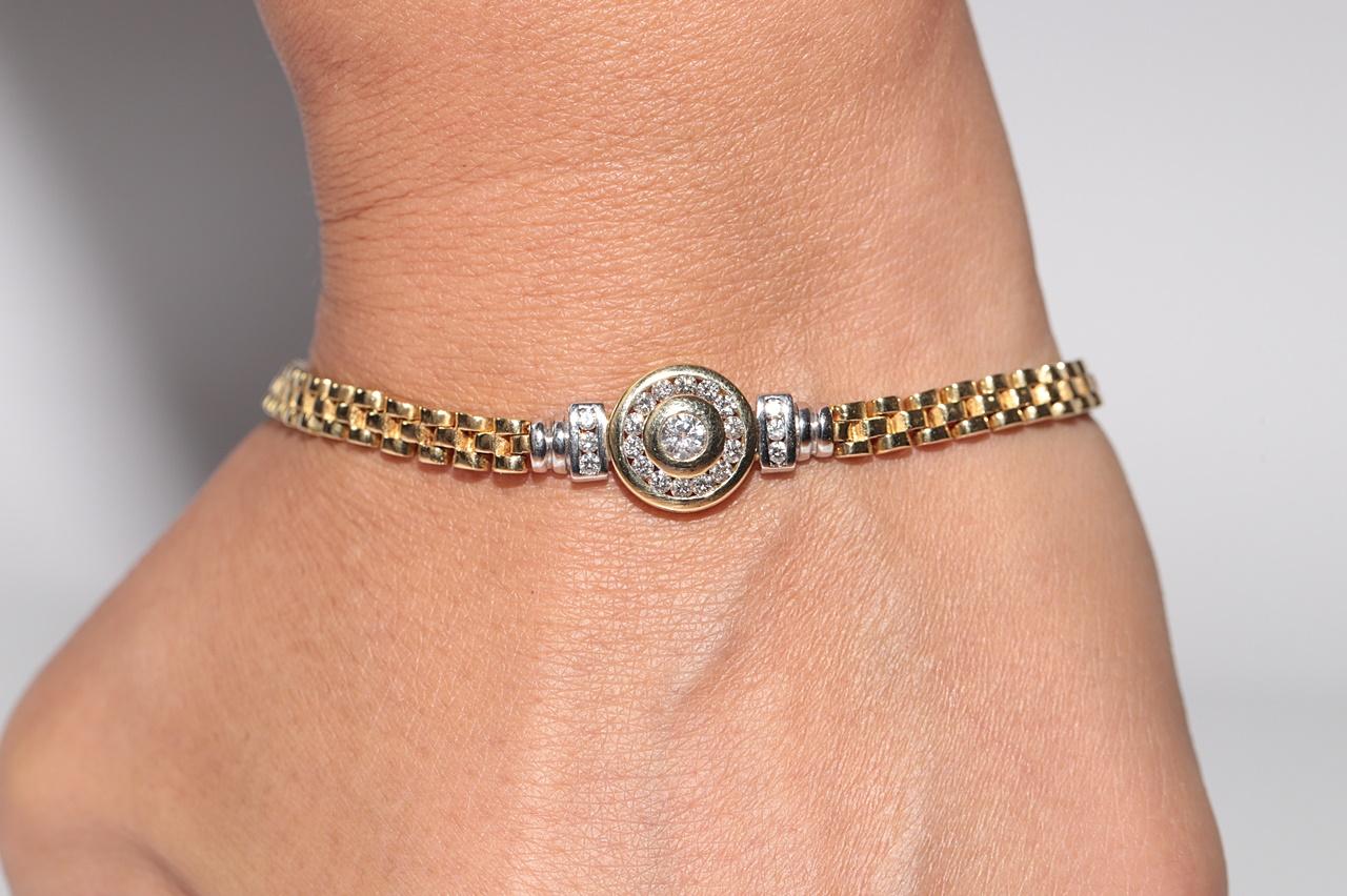 Braccialetto d'oro naturale decorato con diamanti naturali, vintage CIRCA gli anni '90 in vendita 14