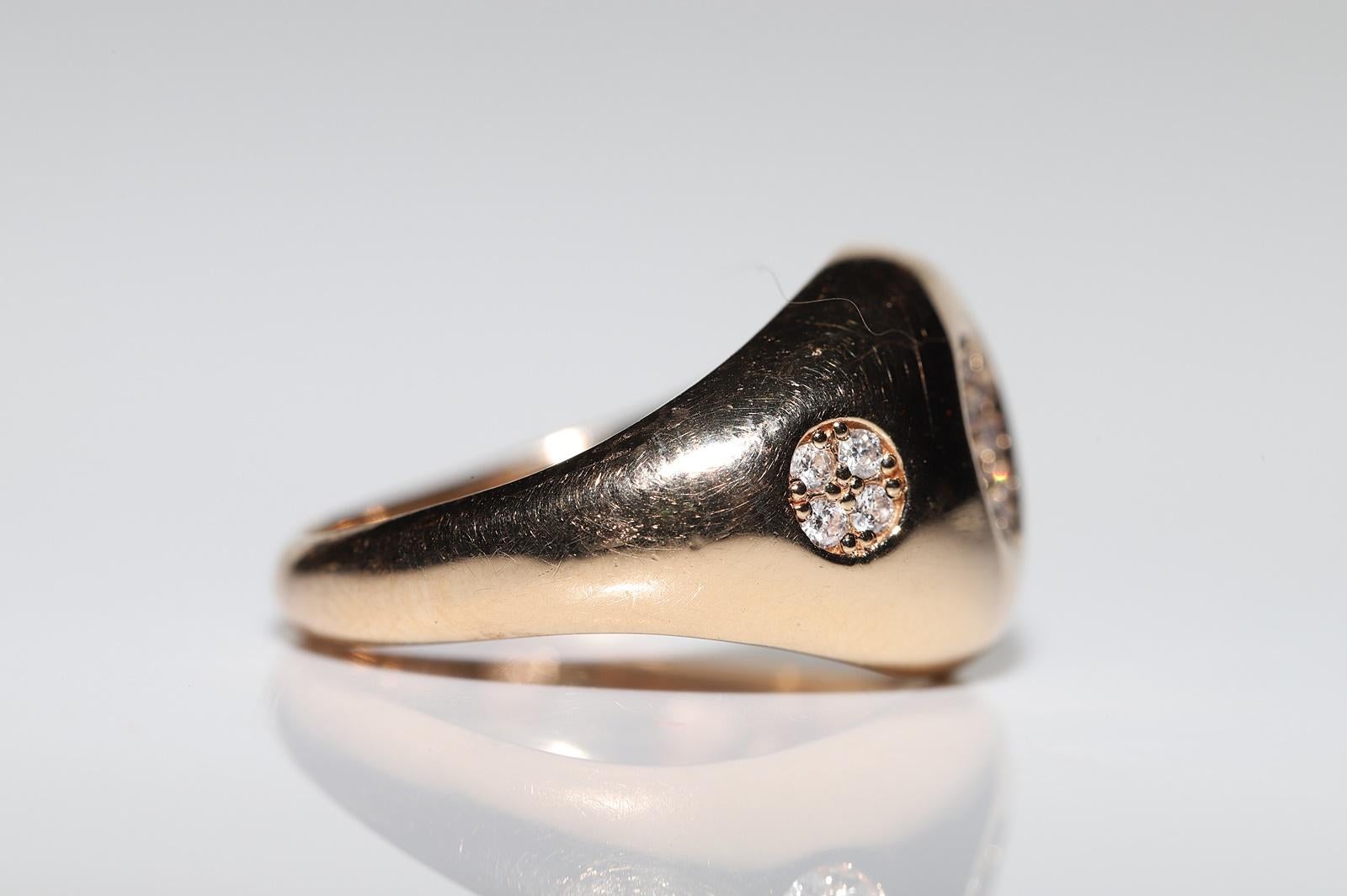 Vintage Circa 1990er Jahre 18k Gold Natürlicher Diamant Dekorierter Vintage-Ring  im Angebot 4