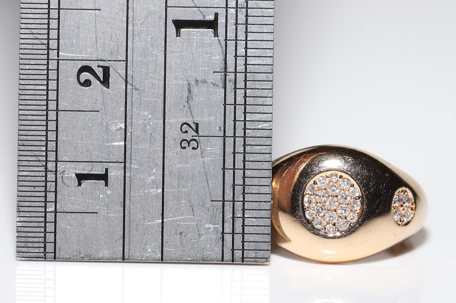 Vintage Circa 1990er Jahre 18k Gold Natürlicher Diamant Dekorierter Vintage-Ring  im Angebot 9