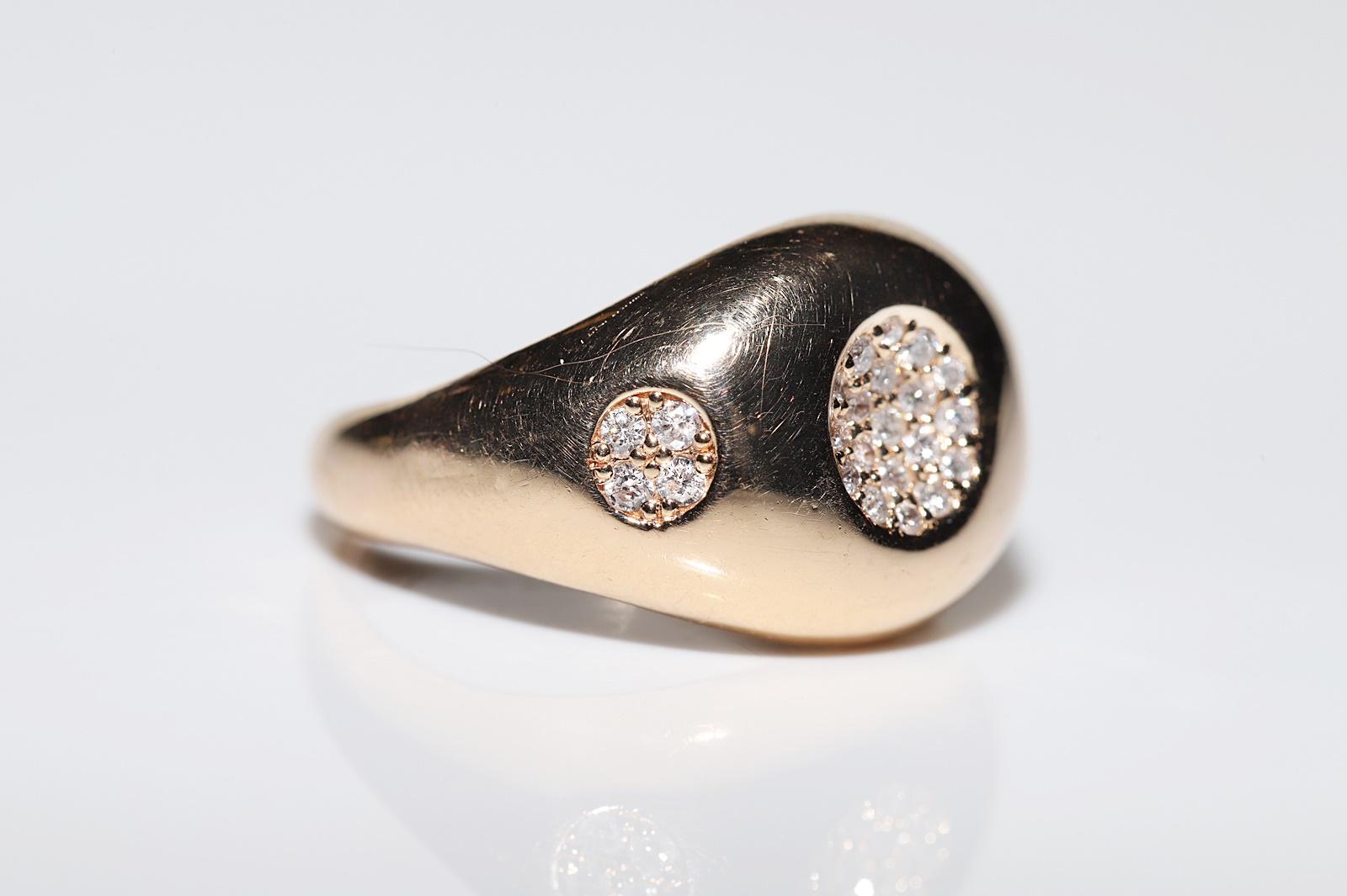 Vintage Circa 1990er Jahre 18k Gold Natürlicher Diamant Dekorierter Vintage-Ring  im Angebot 2
