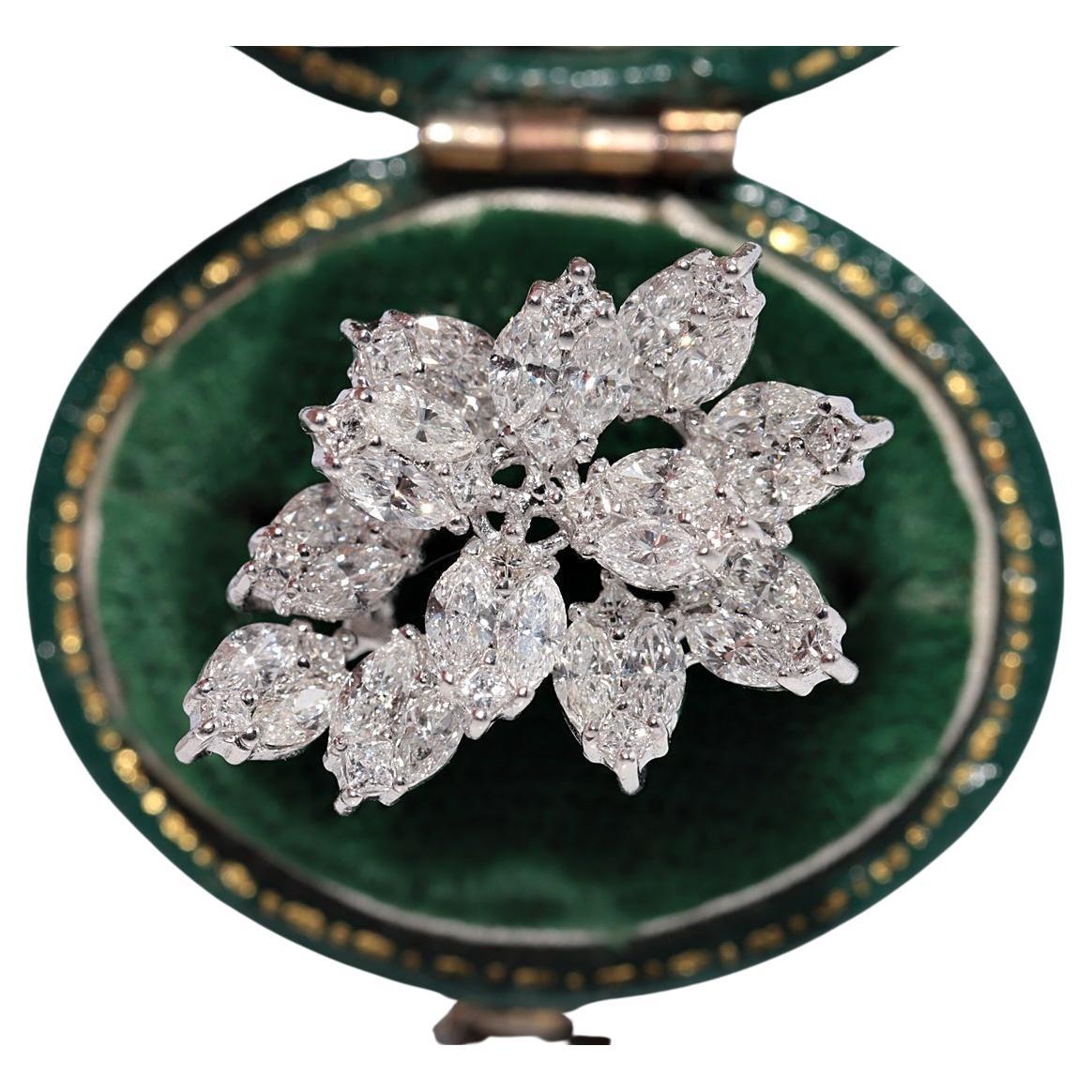 Vintage Circa 1990er Jahre 18k Gold Natürlicher Diamant Dekorierter Vintage-Ring