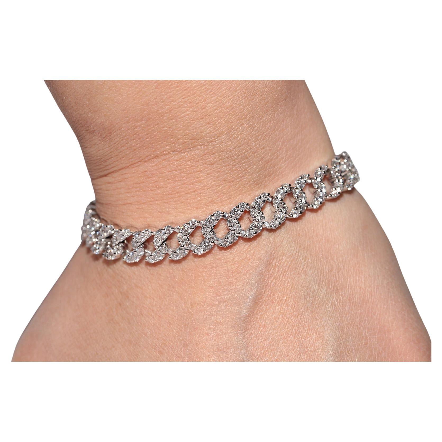 Vintage By, circa anni '90, Bracciale in oro 18 carati con diamanti naturali e decorazione a corda