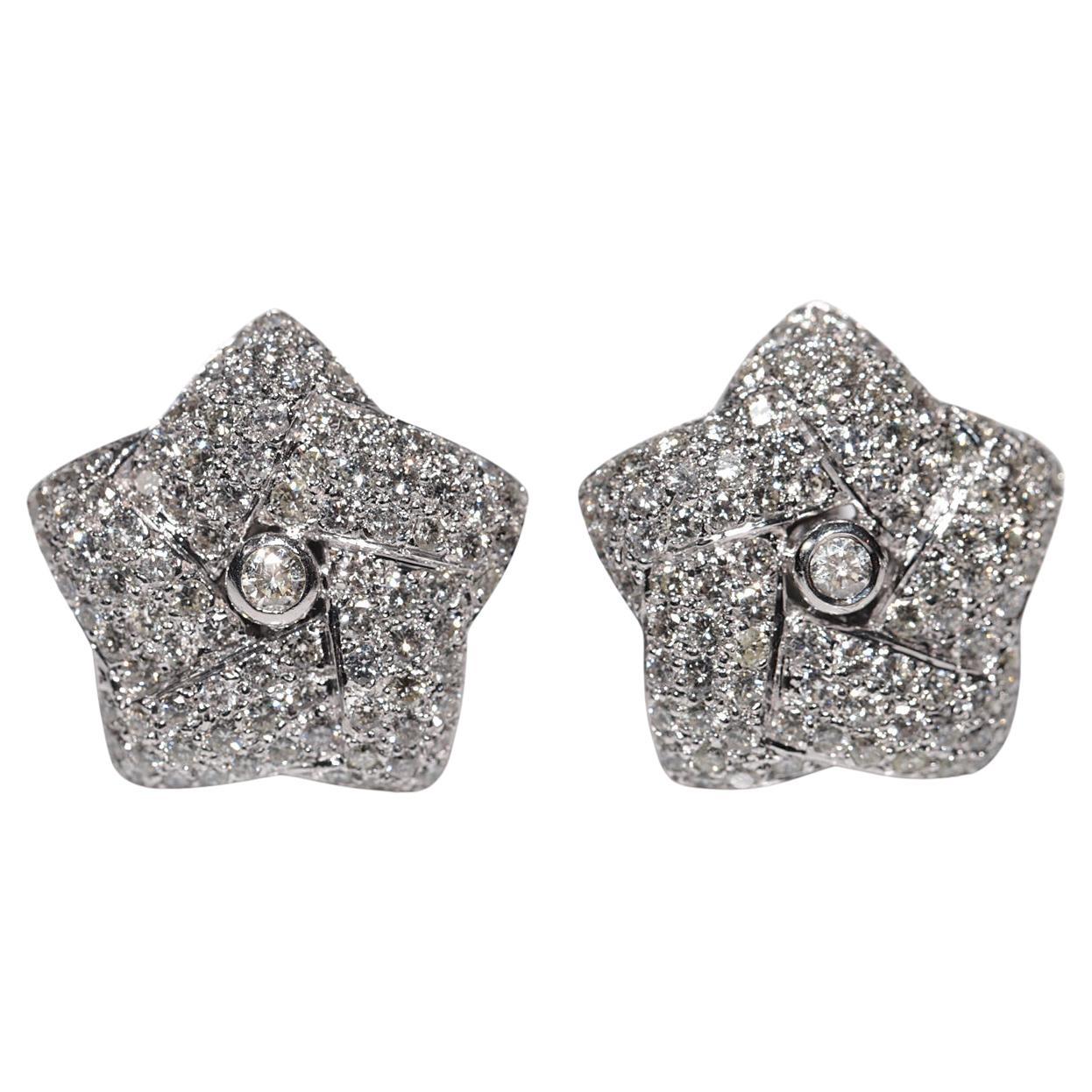 Vintage By, anni
90, oro 18 carati, diamante naturale decorato, orecchino a forma di stella