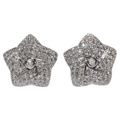 Vintage By, anni 
90, oro 18 carati, diamante naturale decorato, orecchino a forma di stella