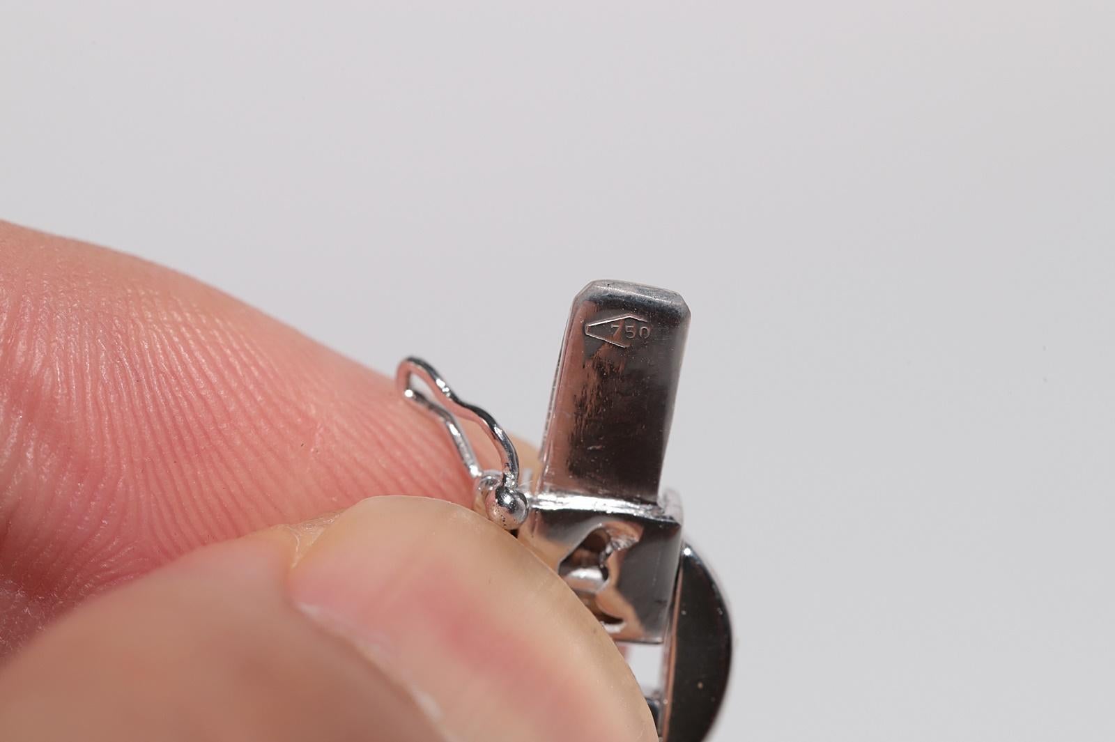 Vintage Circa 1990er Jahre 18k Gold natürlicher Diamant verziertes starkes Vintage-Armband im Angebot 10