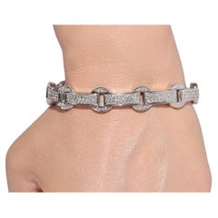 Vintage Circa 1990er Jahre 18k Gold natürlicher Diamant verziertes starkes Vintage-Armband