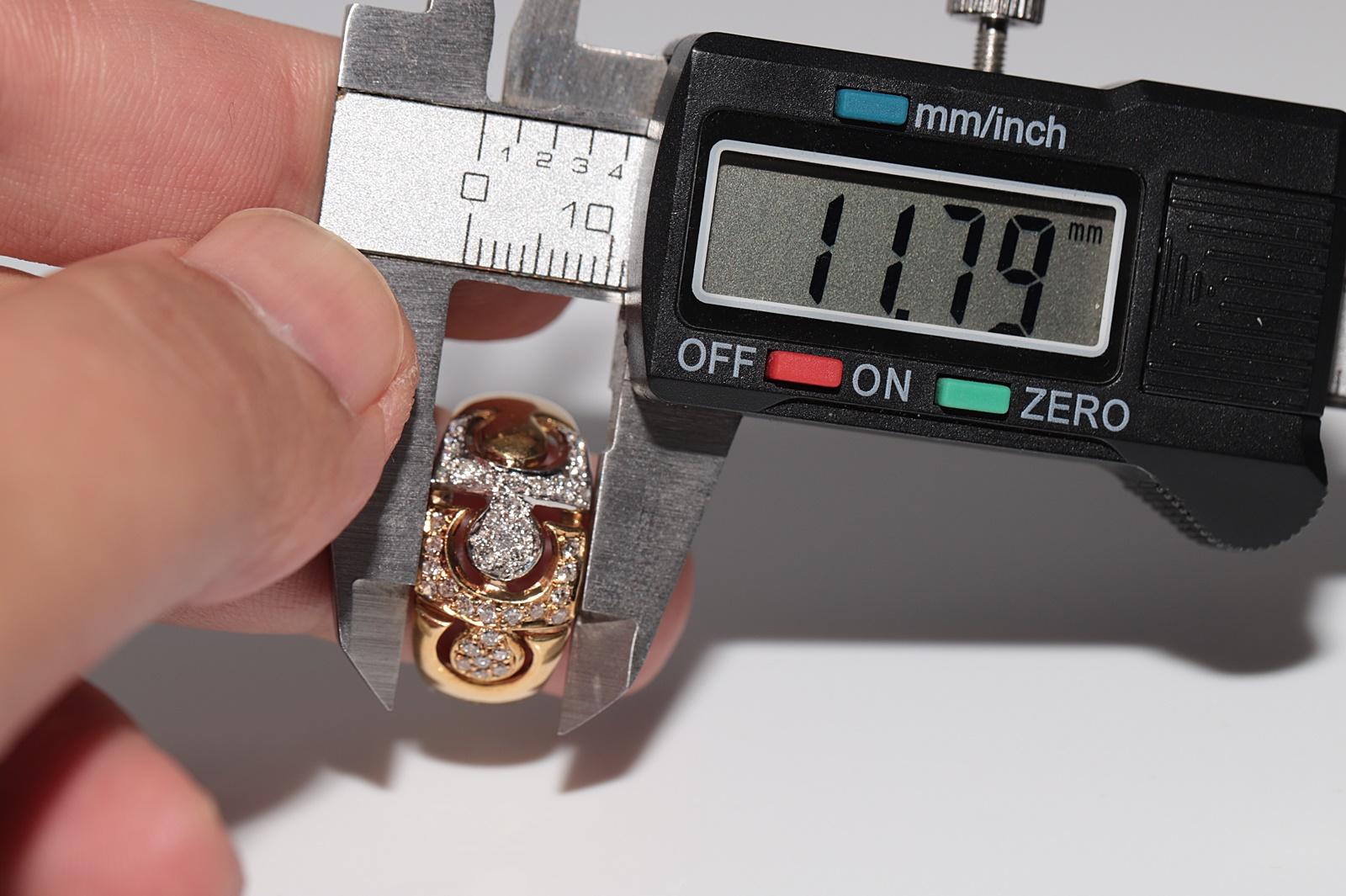 Anello forte decorato con diamanti naturali in oro 18k CIRCA 1990 in vendita 4