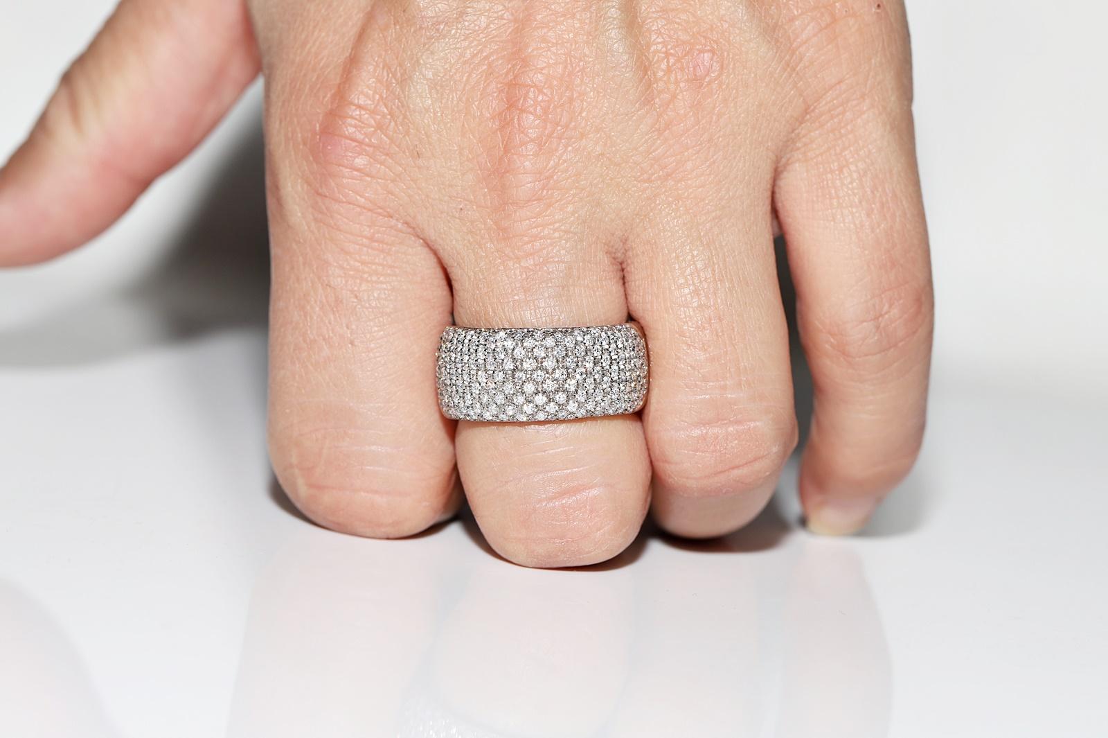 Anello forte decorato con diamanti naturali in oro 18k CIRCA 1990 in vendita 6