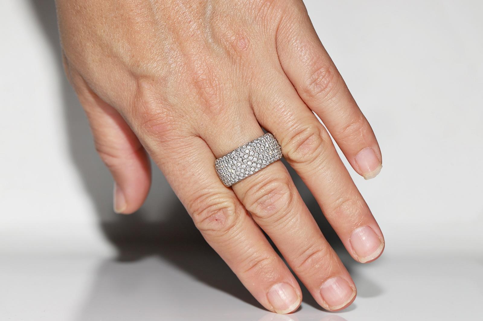 Anello forte decorato con diamanti naturali in oro 18k CIRCA 1990 in vendita 7