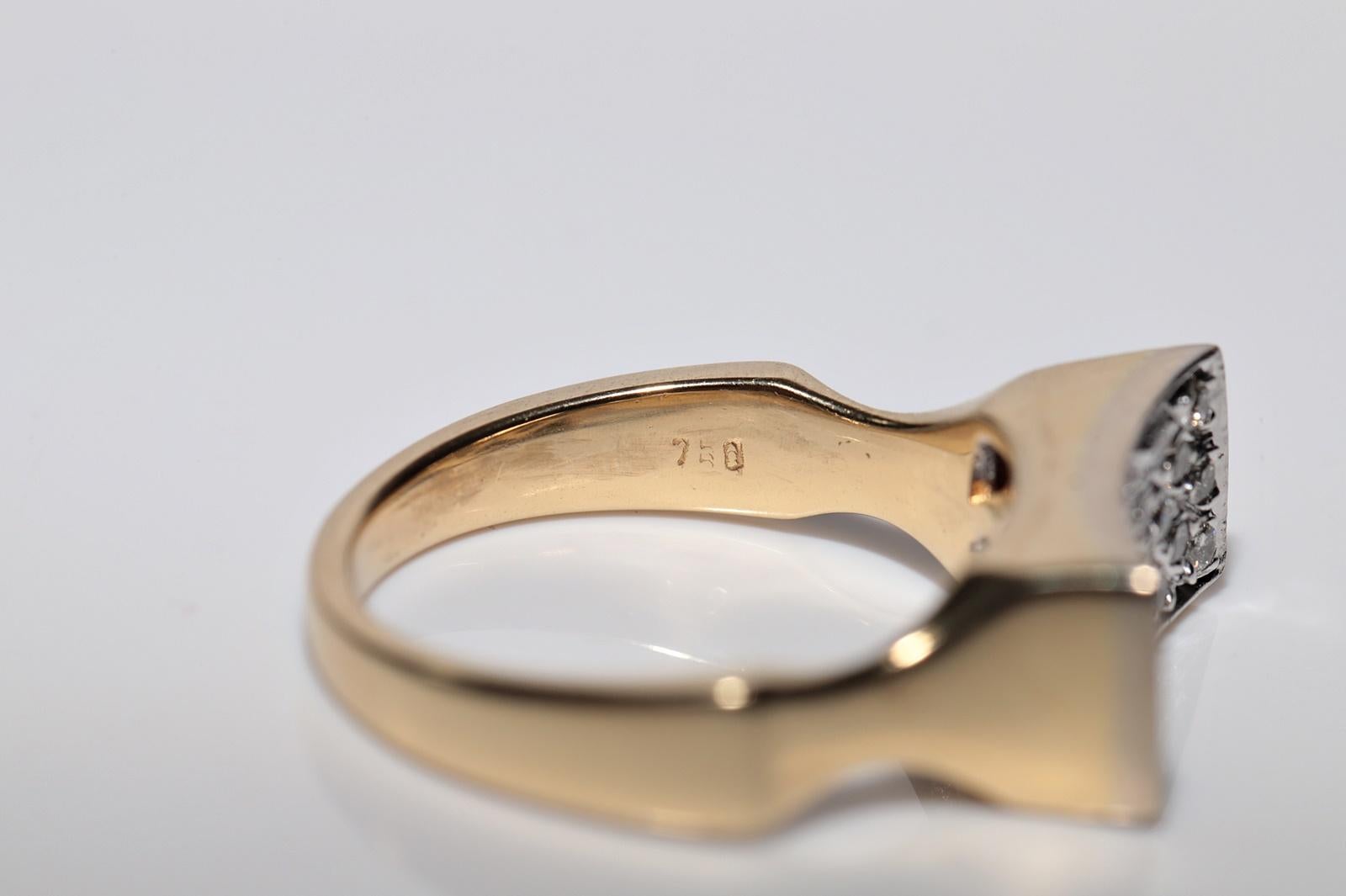 Anello forte decorato con diamanti naturali in oro 18k CIRCA 1990 in vendita 7