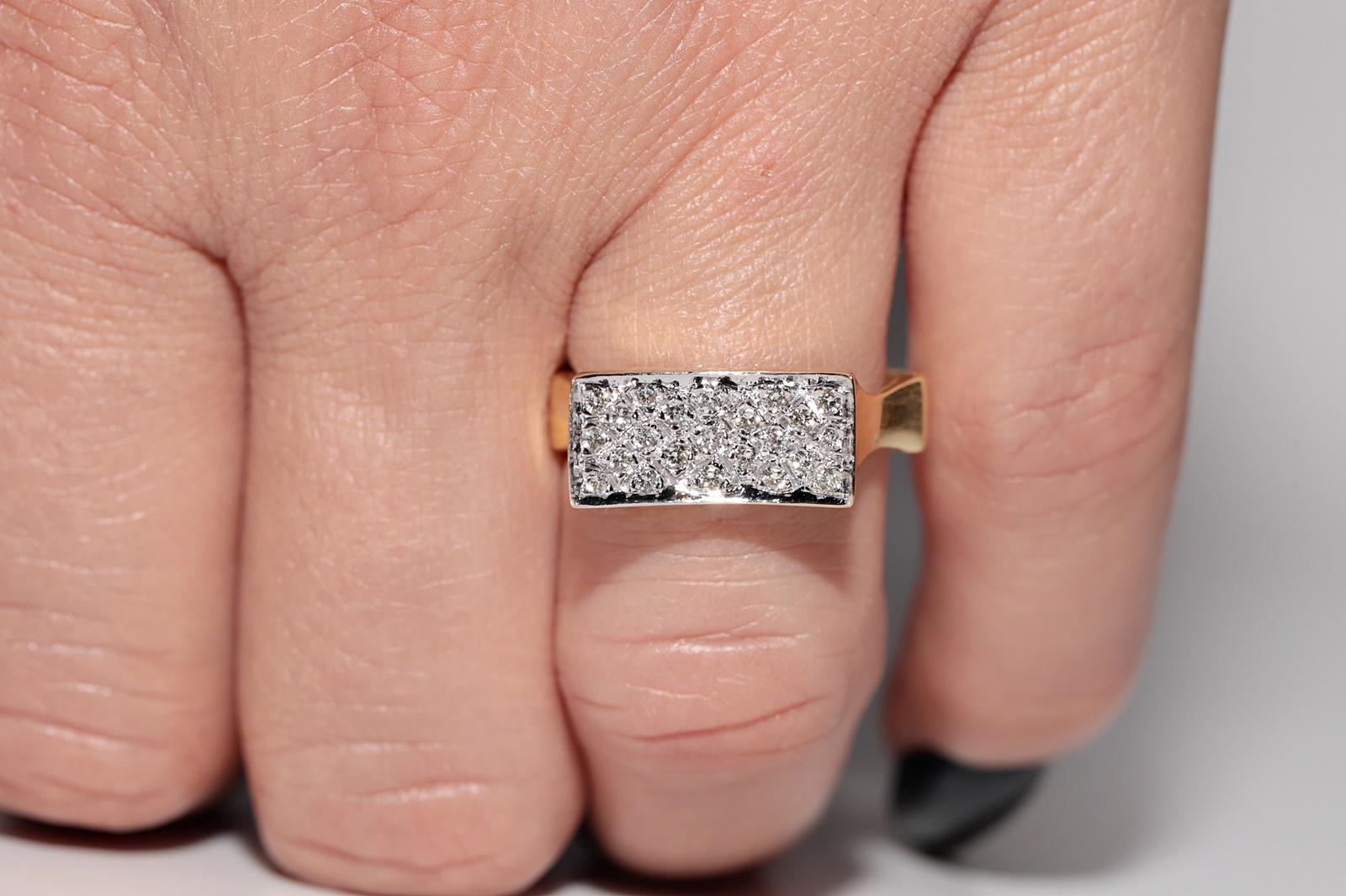 Anello forte decorato con diamanti naturali in oro 18k CIRCA 1990 in vendita 10