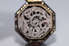 Bague vintage des années 1990 en or 18 carats décorée de diamants naturels