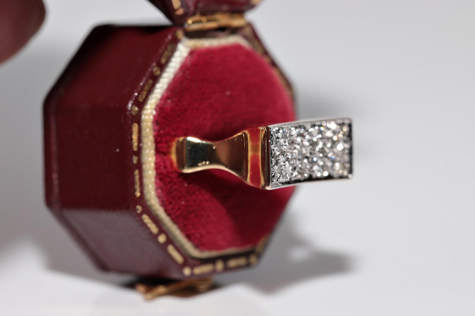 Rétro Anello forte decorato con diamanti naturali in oro 18k CIRCA 1990 in vendita