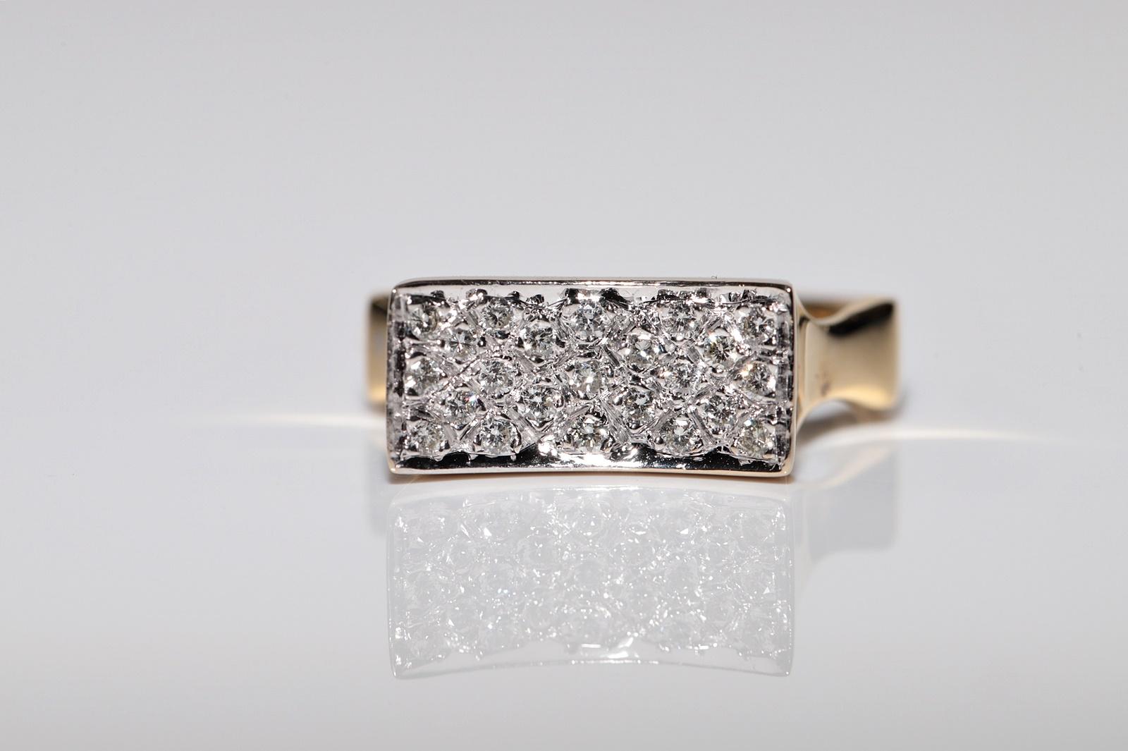 Anello forte decorato con diamanti naturali in oro 18k CIRCA 1990 In condizioni buone in vendita a Fatih/İstanbul, 34