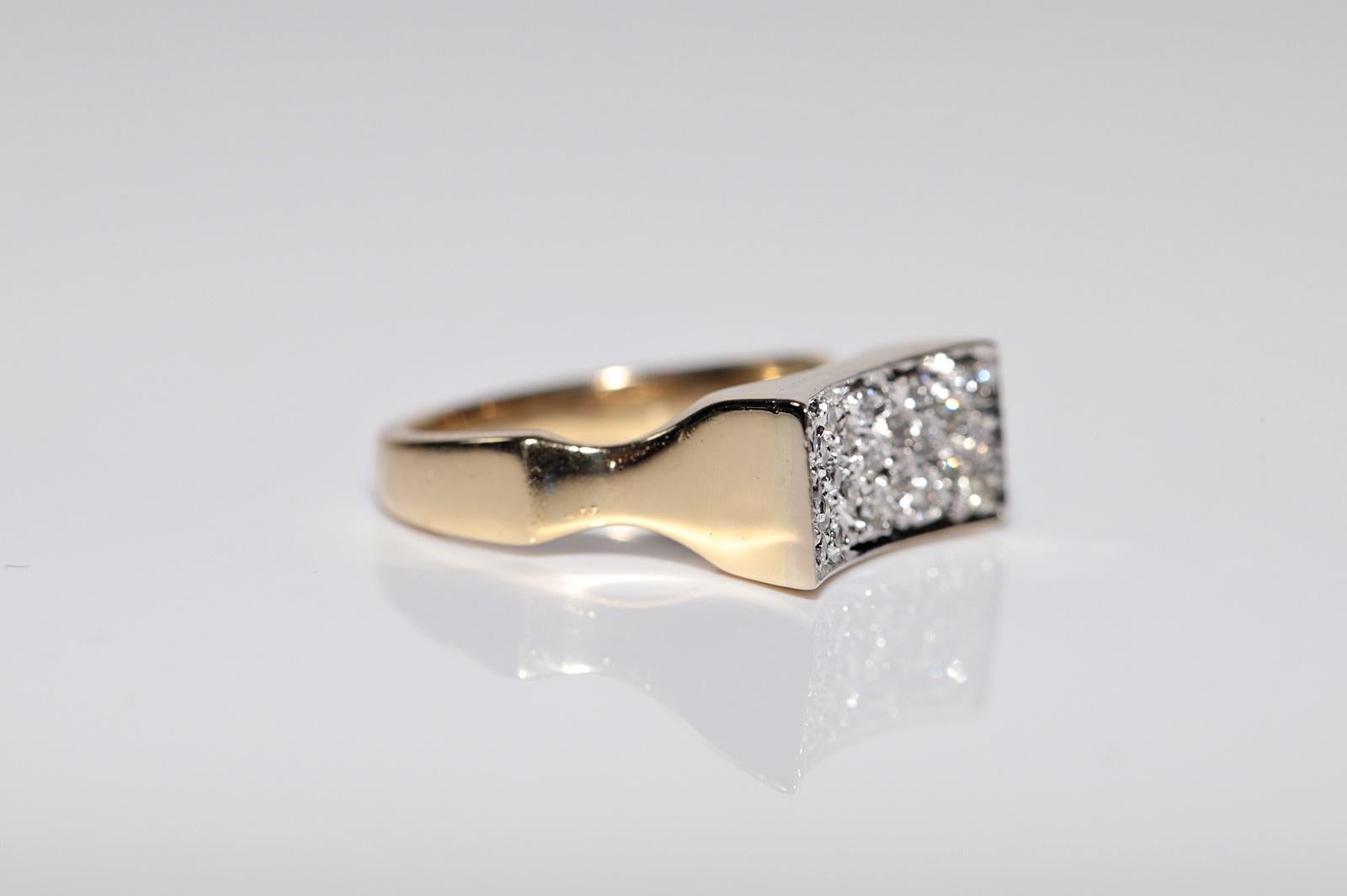 Donna Anello forte decorato con diamanti naturali in oro 18k CIRCA 1990 in vendita