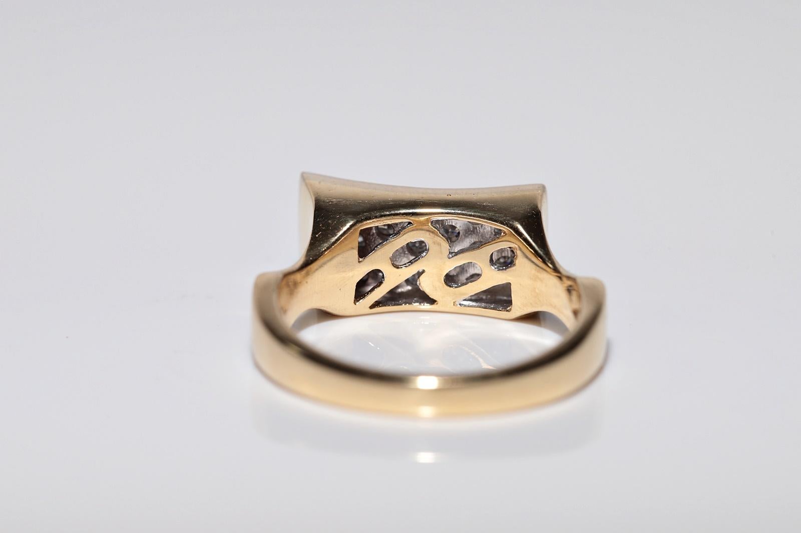 Anello forte decorato con diamanti naturali in oro 18k CIRCA 1990 in vendita 2